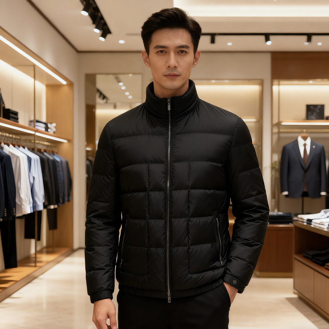 短款男士立领鹅绒保暖面包服百搭秋冬羽绒服 G509