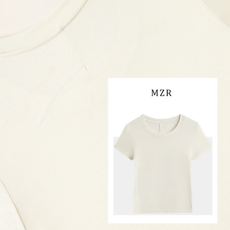【MZ】面膜T莱赛尔天丝透气T恤女款大圆领薄款U领常规袖潮流