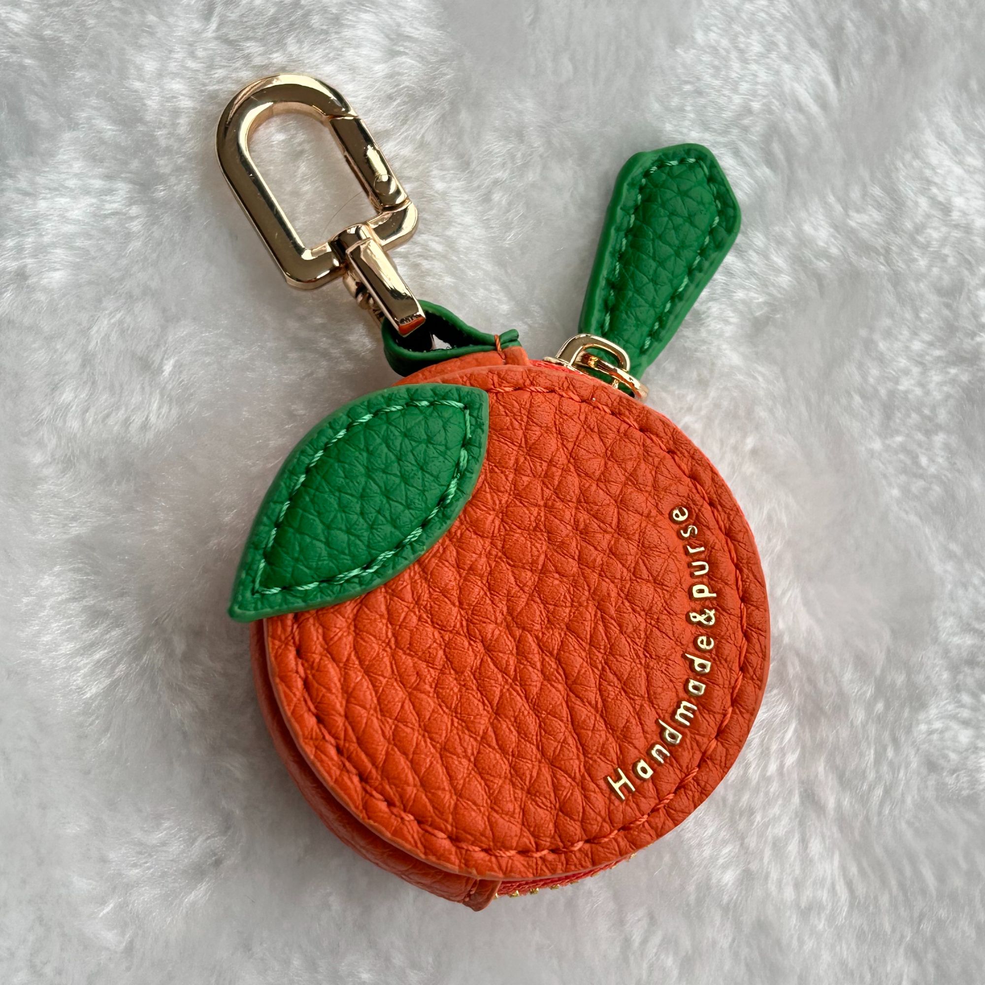 小清新橘子钥匙扣可爱零钱硬币小包包挂件配饰     橘子