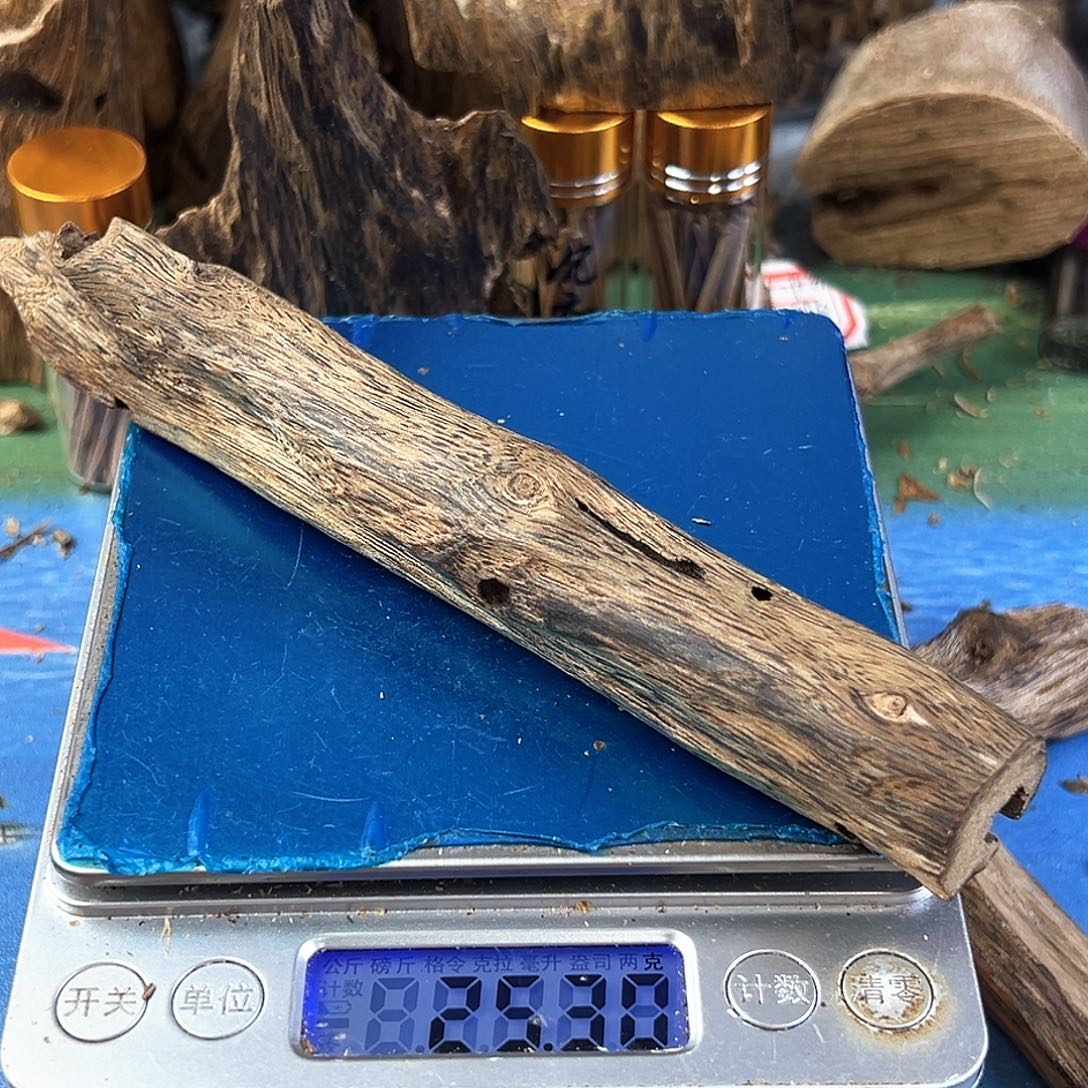 香料绿奇楠虫漏白棋25克