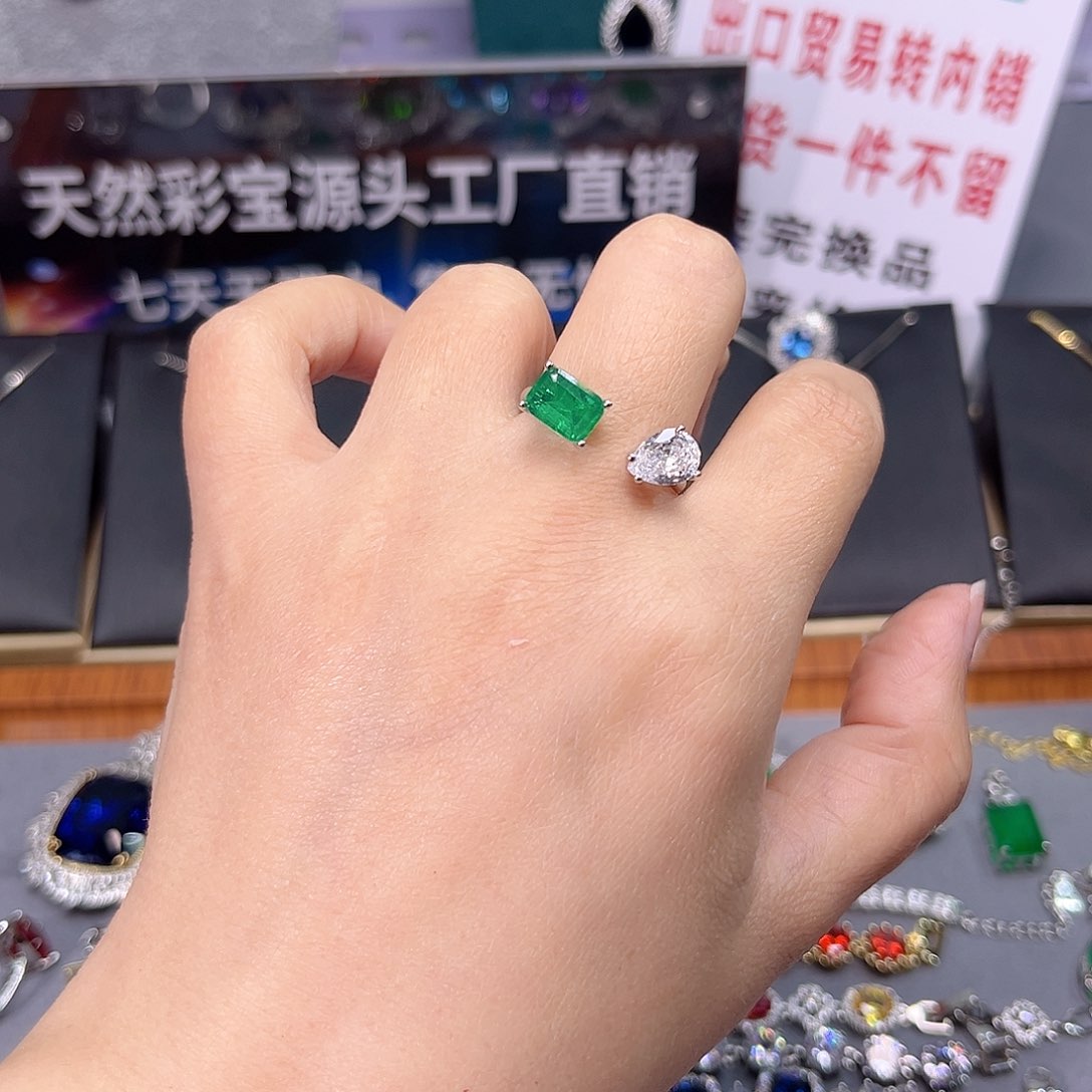 手链银S925镶嵌祖母绿w 56