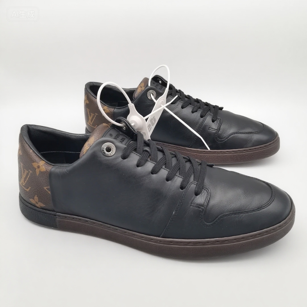 95新 LouisVuitton/路易威登 棕色老花拼接光面板鞋 多尺码VS0058