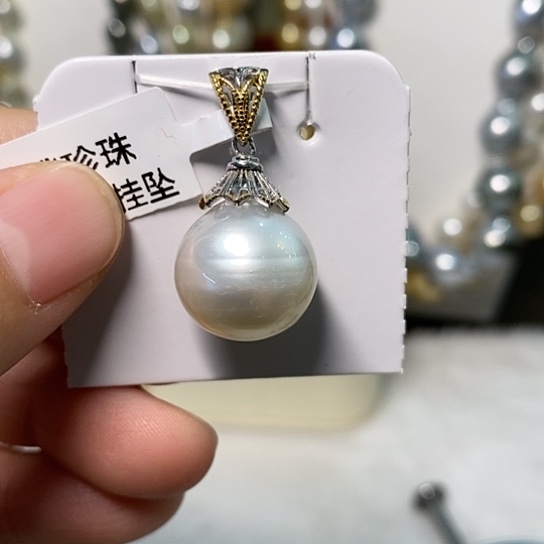 海水珍珠颈饰银S925镶嵌14.6