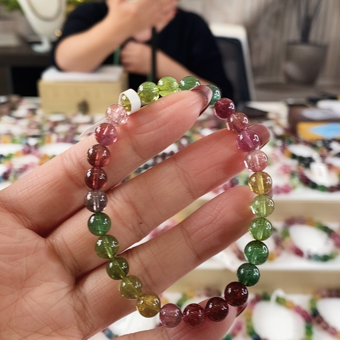 碧玺手串未镶嵌YSG610032单圈颜色微差