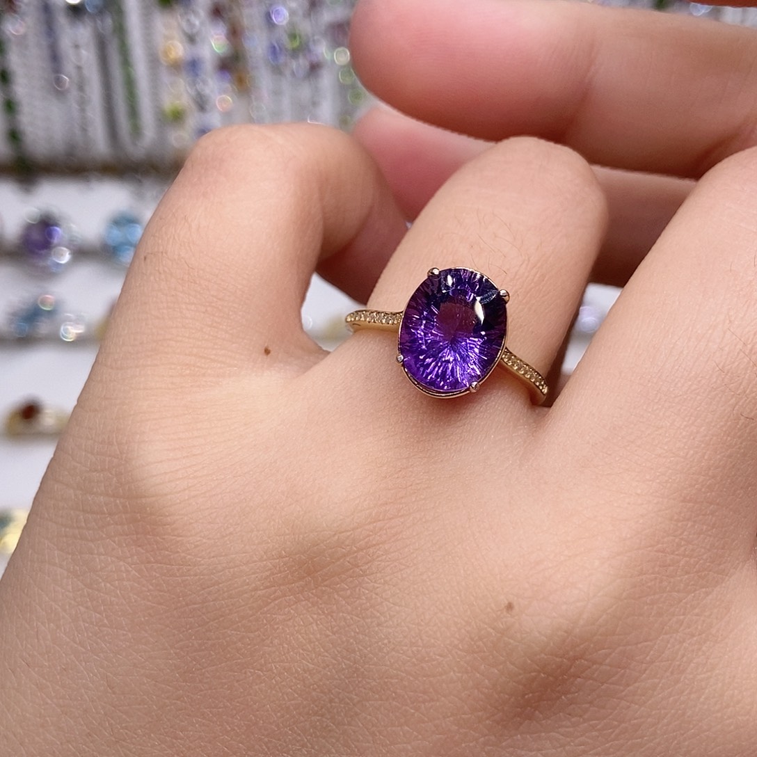 戒指紫晶银S925镶嵌