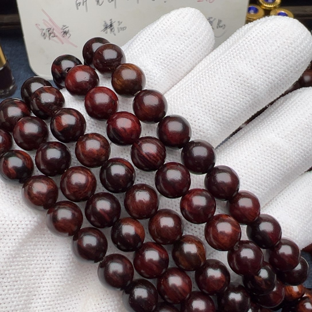 木海南红降花梨公0.8单圈黑金满纹