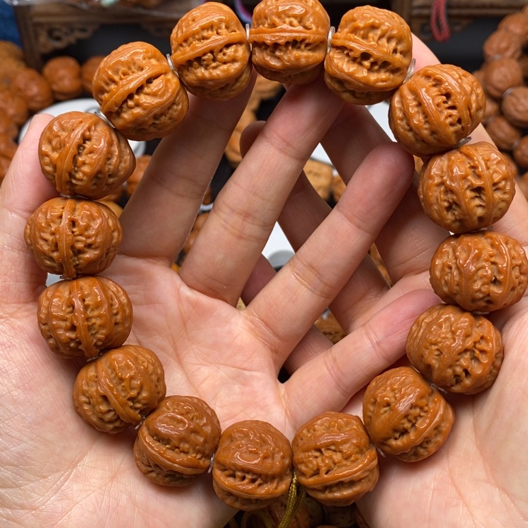 桃核手串水晶八棱