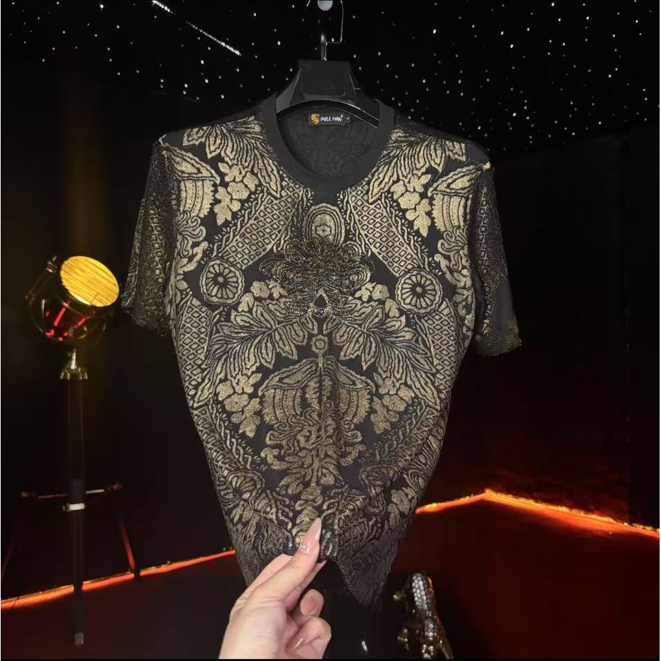 PULLMAN 皇纹逸品 格纹系列 2025夏季新款男士短袖 高端透气T恤