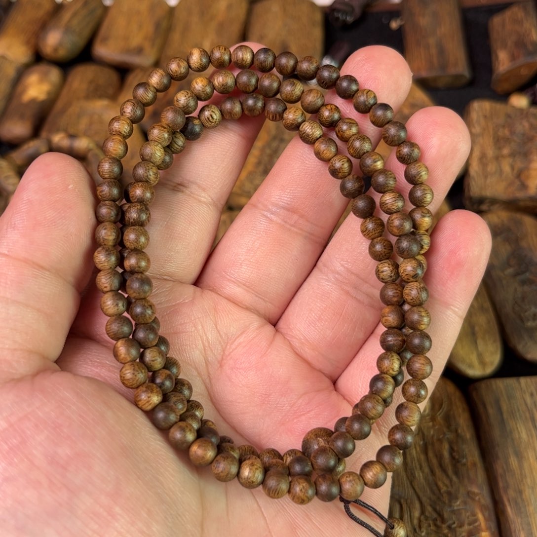 沉香手串奇楠沉香卡5圆珠多圈手串一条（福利）