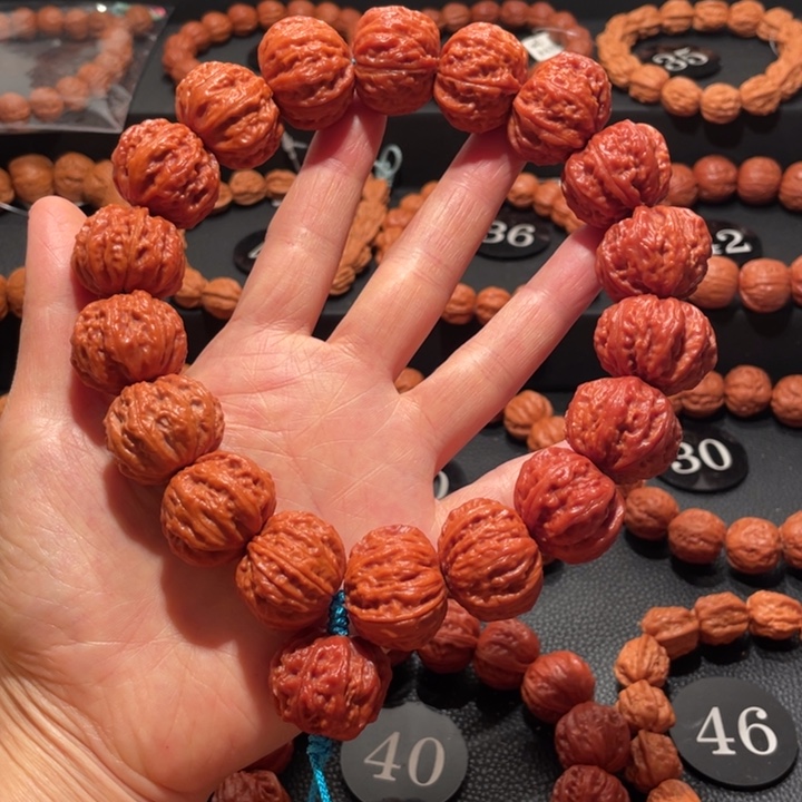 文玩核桃手串矮壮粗筋磨盘手持2.5