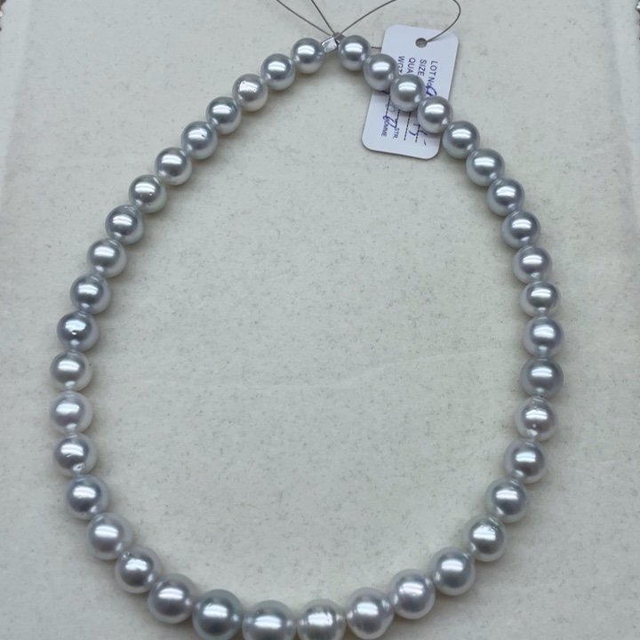 颈饰未镶嵌海水珍珠澳白银蓝9-10.5