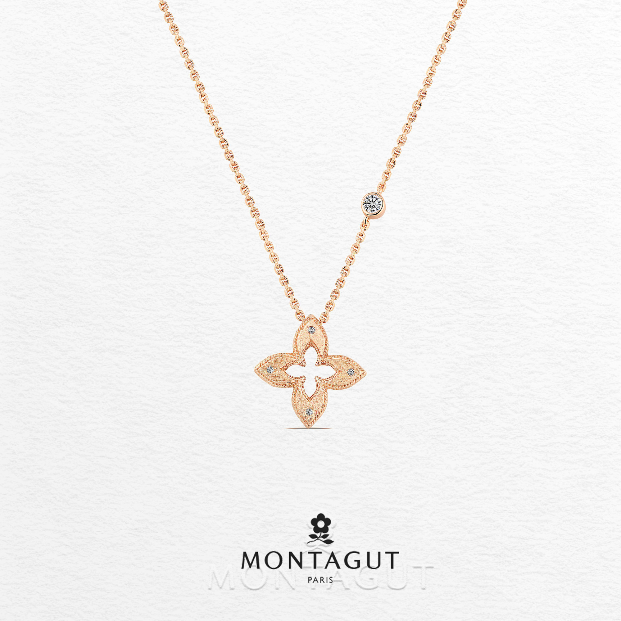 铜合金锆石项链 法国梦特娇轻奢系列星尖花语项链【3642】JJ