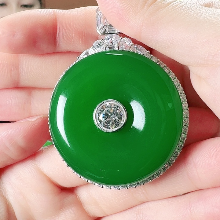 玛瑙/玉髓吊坠(不含链)银S925镀金镶嵌