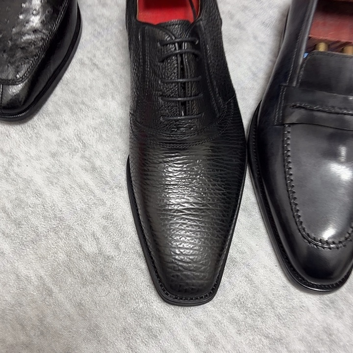 阳***6鲨鱼皮鲨鱼皮39皮鞋国码保真全鲨鱼皮