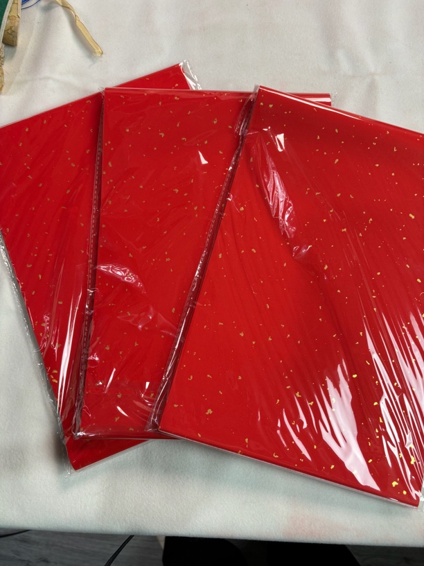 （10包包邮）腾云阁直播浮力手工台版洒金万年红蜡染纸135*23cm