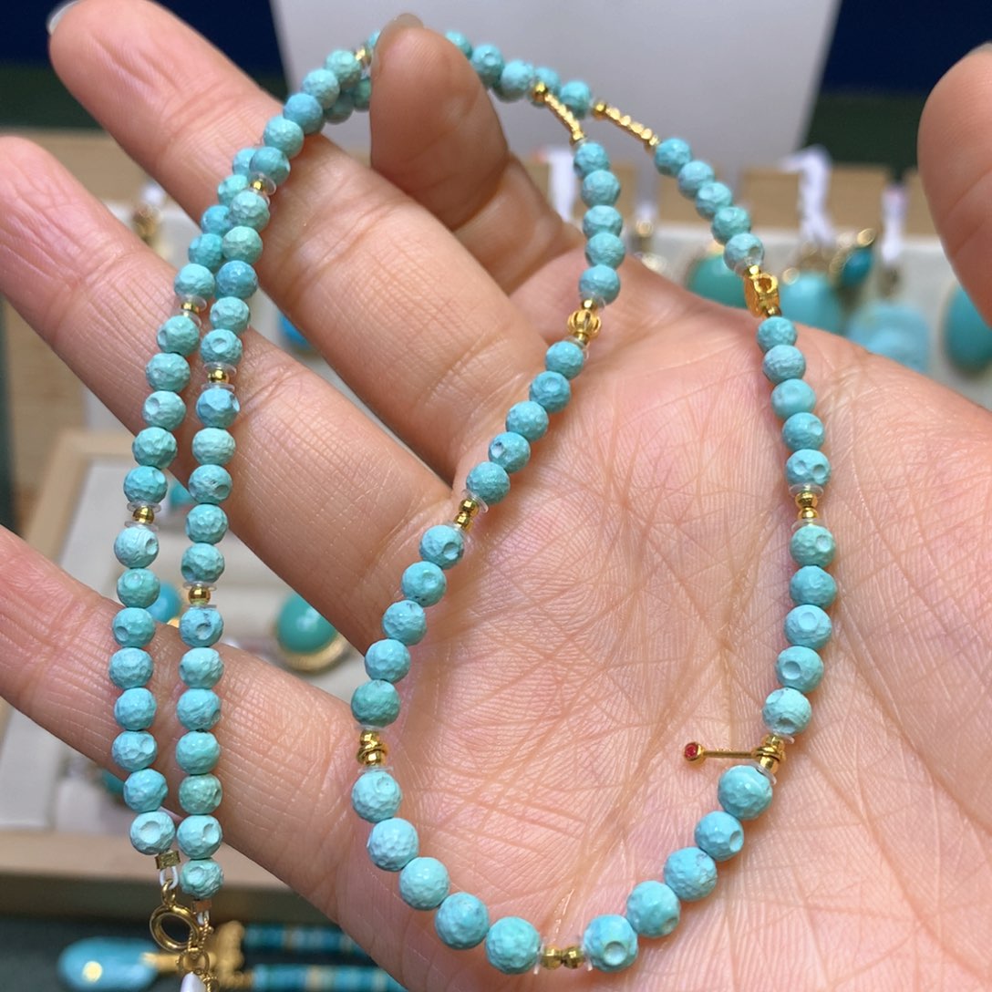 绿松石项链18K金镶嵌