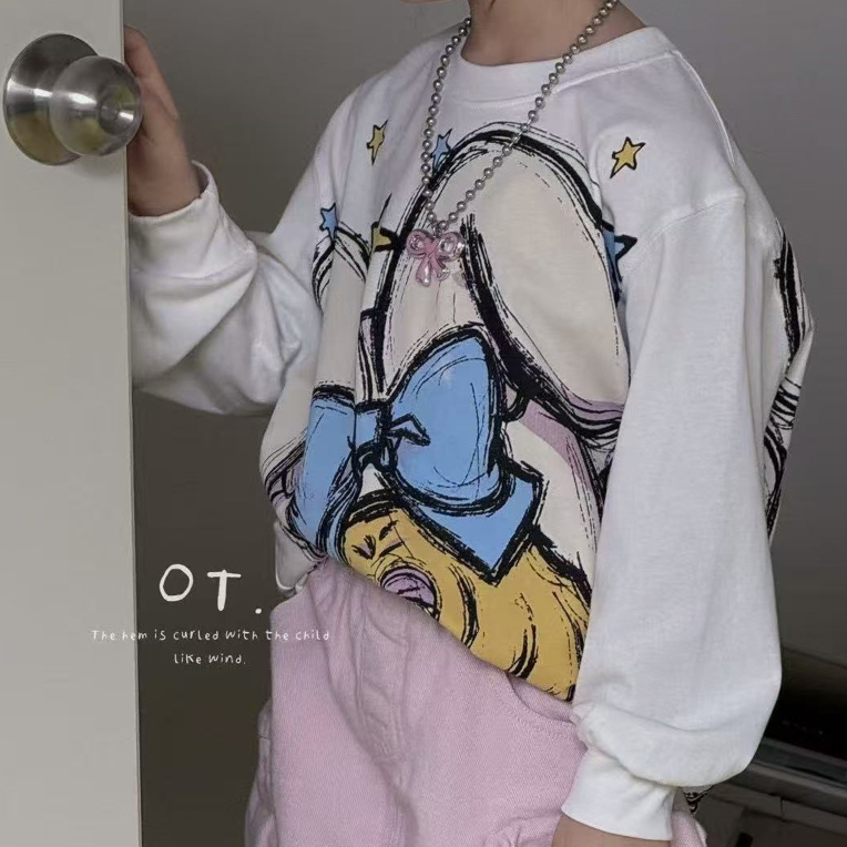 010童装印花小美女长袖T