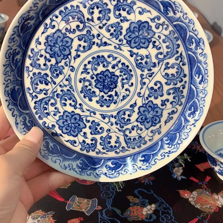 镹曰陶柴窑手工手绘青花