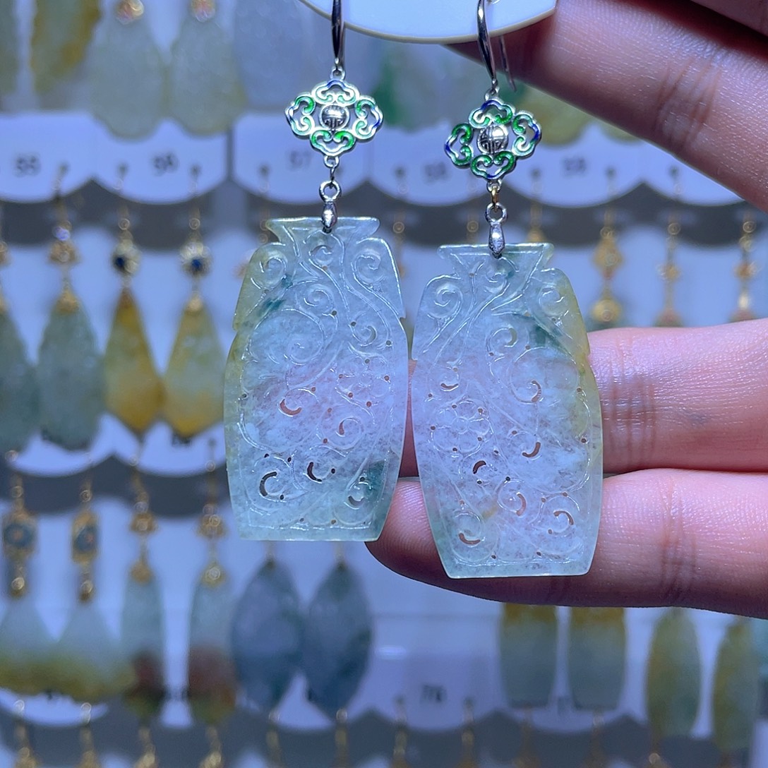 翡翠未镶嵌耳饰翡翠