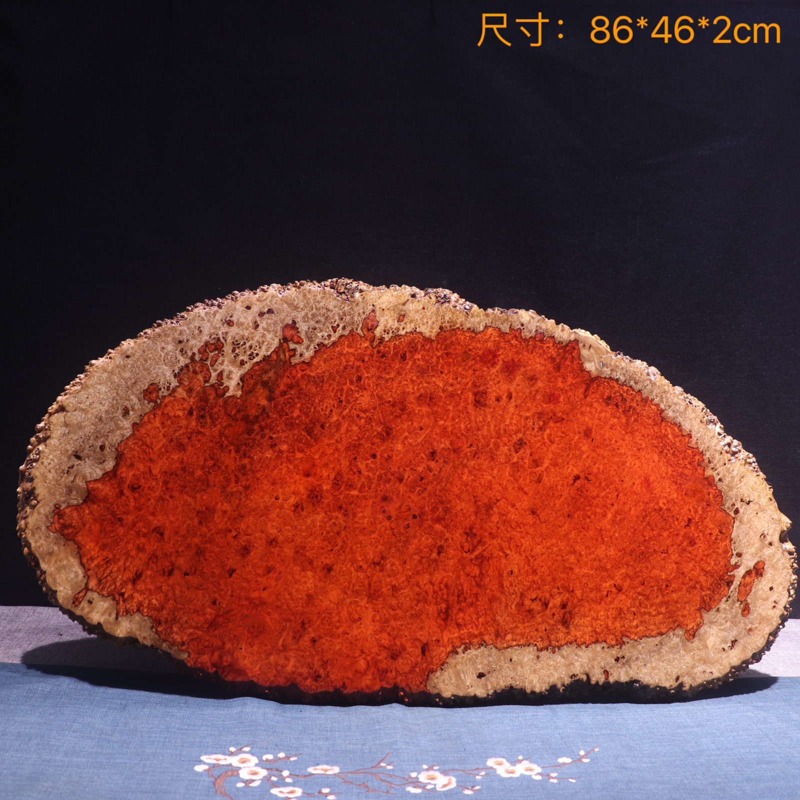 缅甸花梨干泡台茶盘瘿木瘤疤手工雕刻茶具茶道壶承杯垫托盘-210号