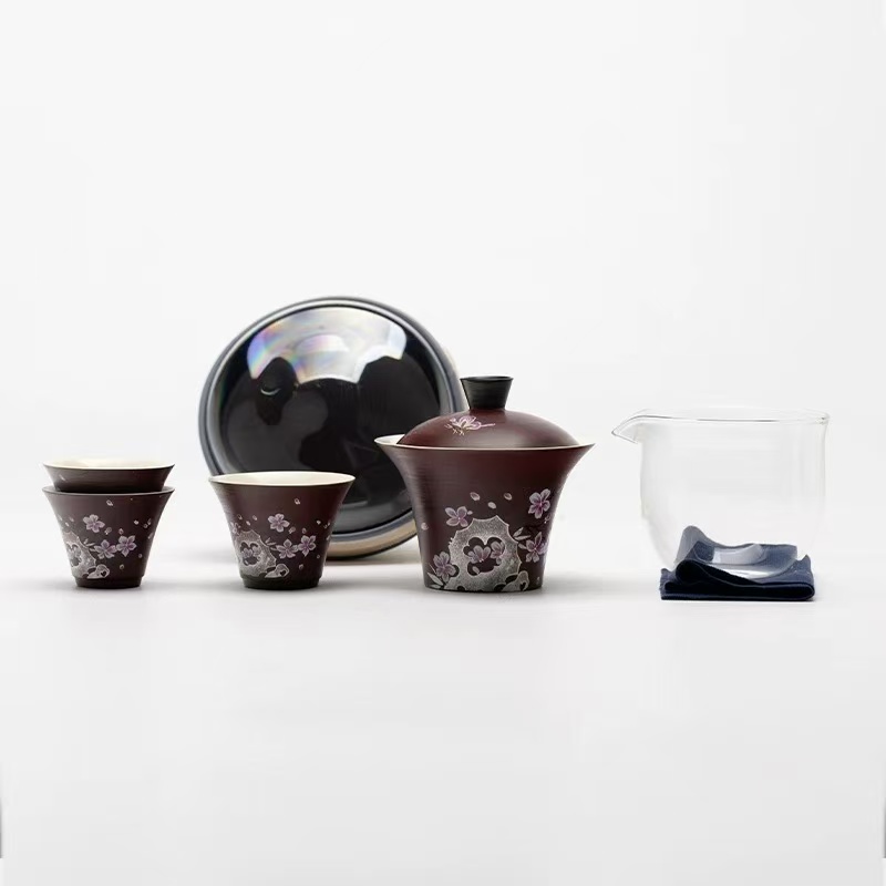 红引桃花一壶三杯旅行茶具---------------------5593(直播）