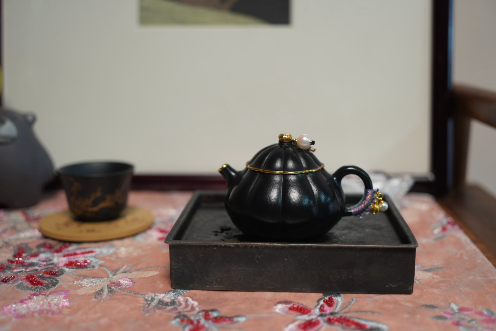 双溪淘【倭瓜壶】原矿朱泥焐灰包金容量130cc