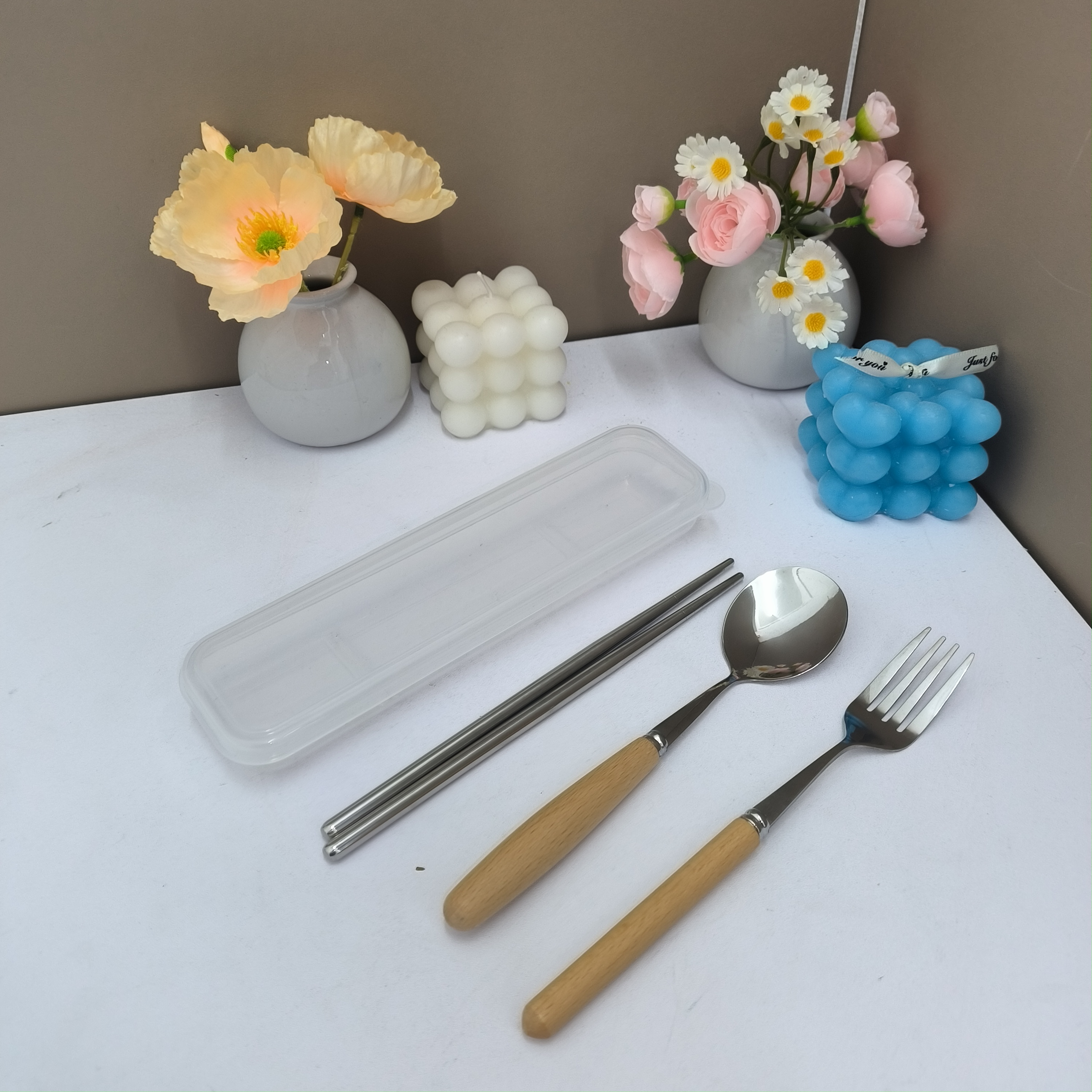 便携餐具三件套纯木勺子3套高档家用款居家【汤姆粉丝专属】