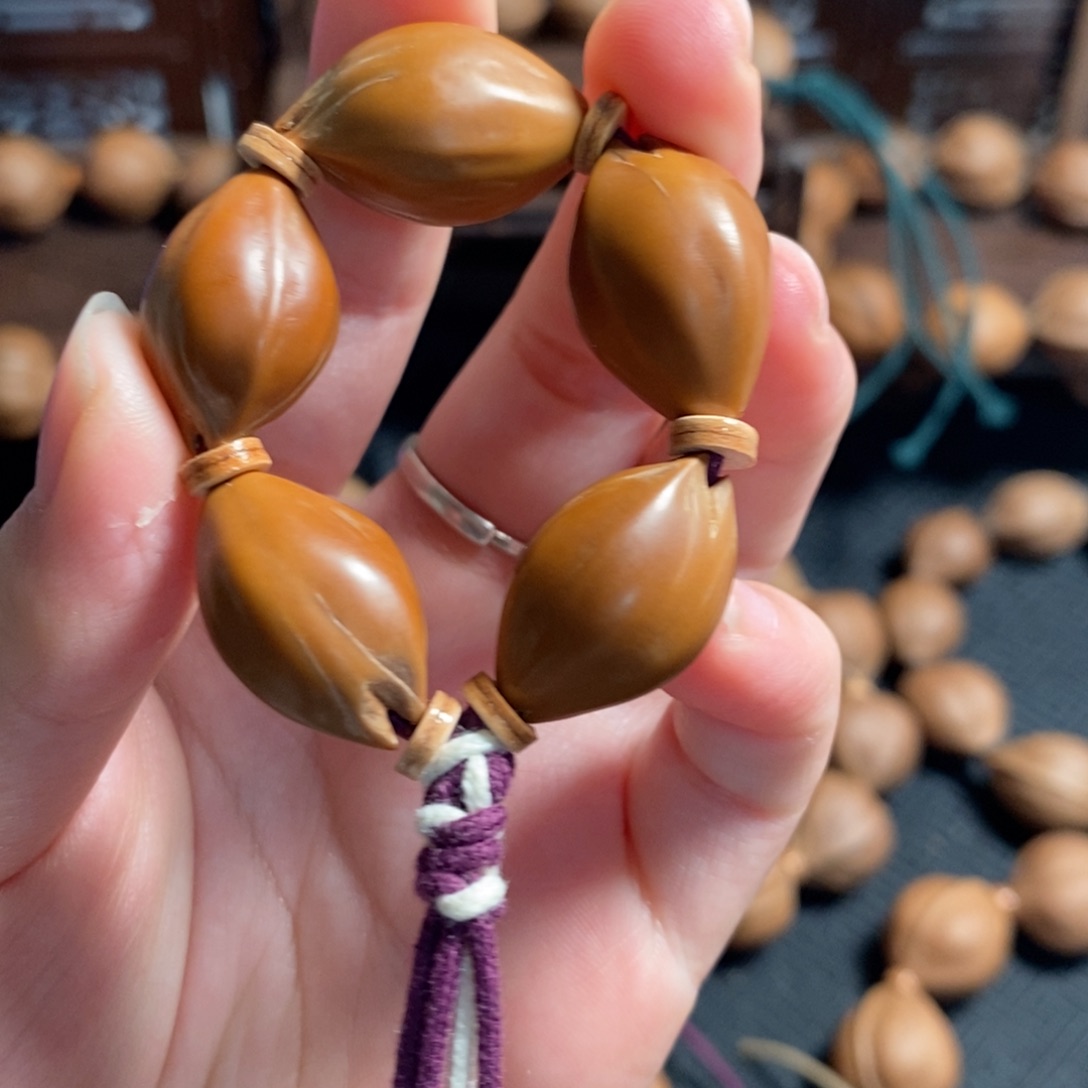 橄榄核手串/手链1421三面佛手捻打底款梅林铁核