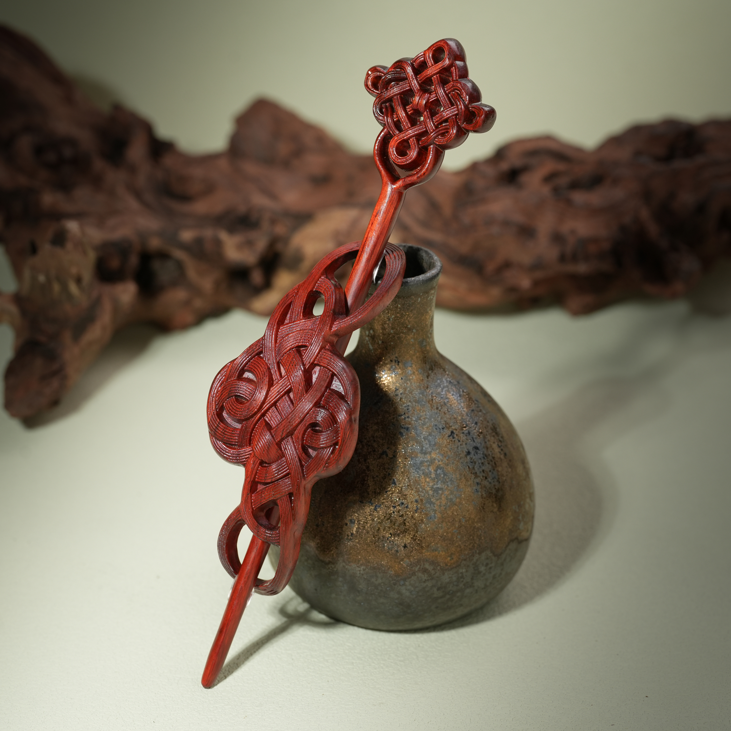 原创新中式吉祥结分体式发簪中国结高端手工簪子复古风汉服发饰女