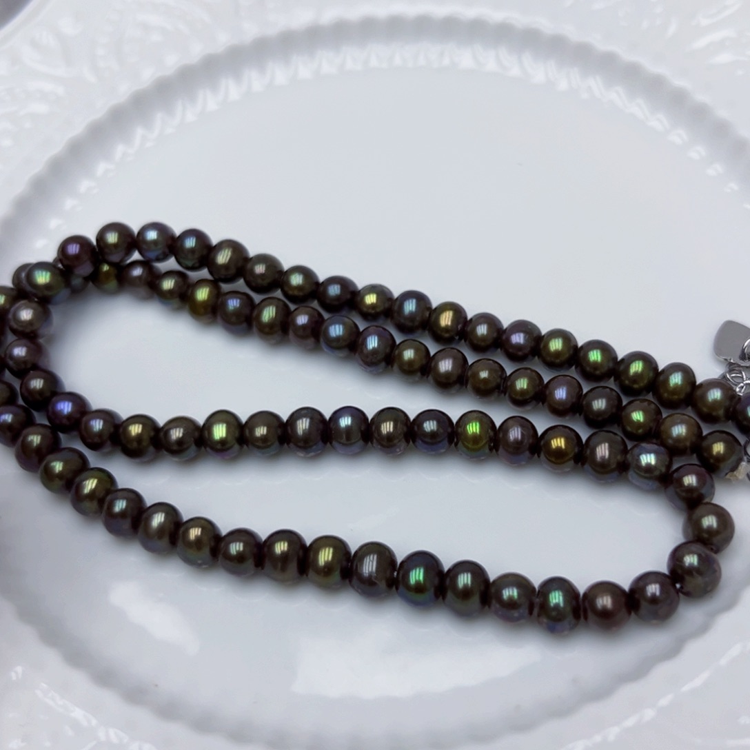 淡水珍珠颈饰银S925镶嵌