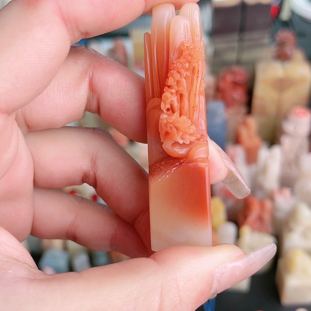 寿山石印石山水的