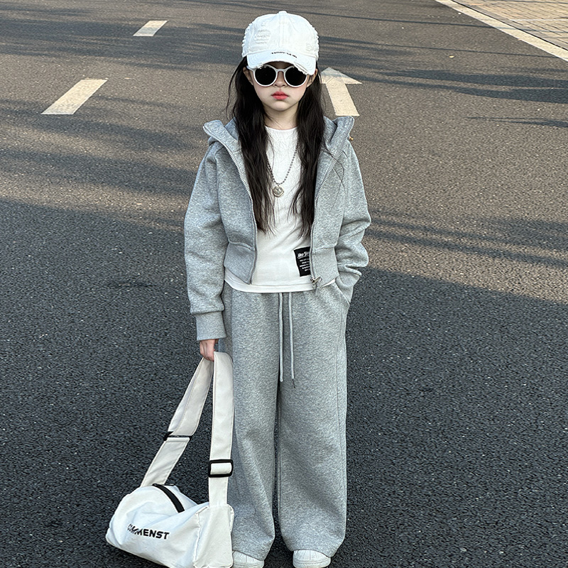 【酷哒仔】女童韩版休闲套装2025春秋新款中大童时尚运动两件套