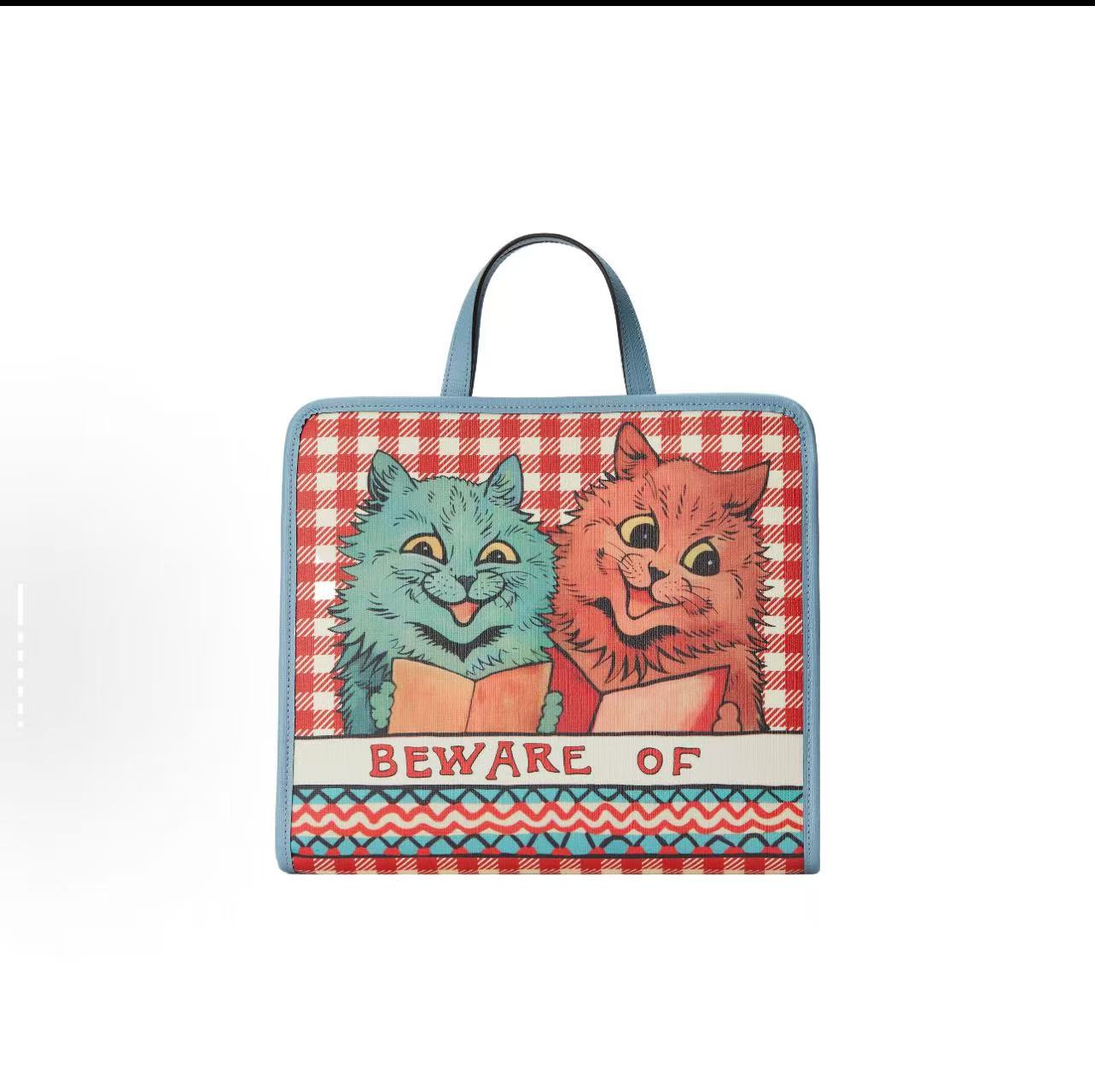 未使用 GUCCI/古驰 【曼曼专属】古驰小猫格纹印花 托特包