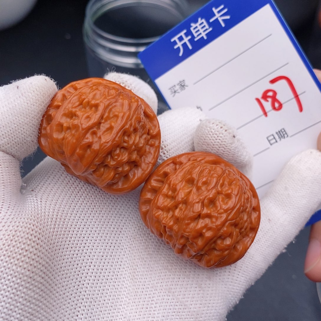 文玩核桃把件38球白187