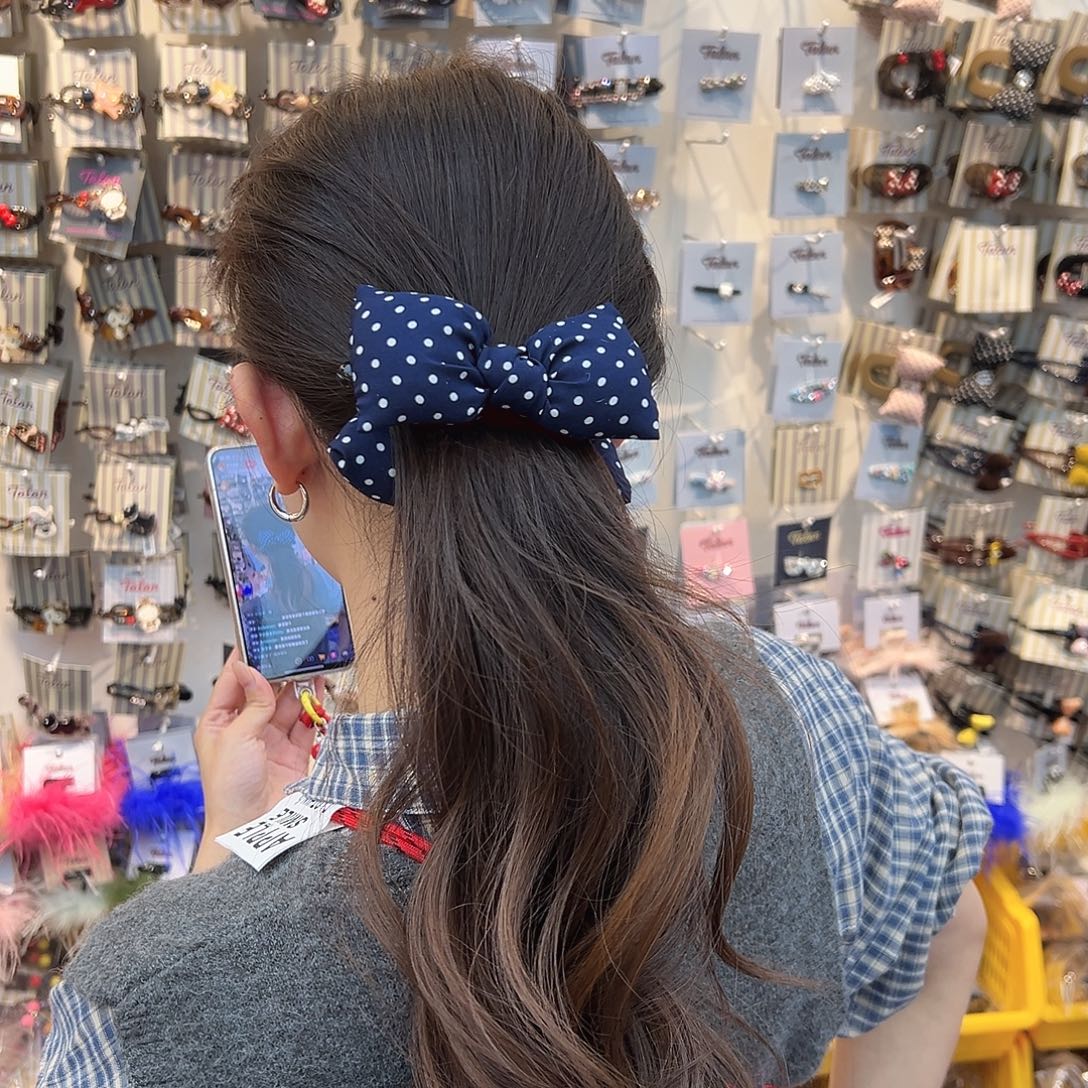 布艺铁合金藏青色波点