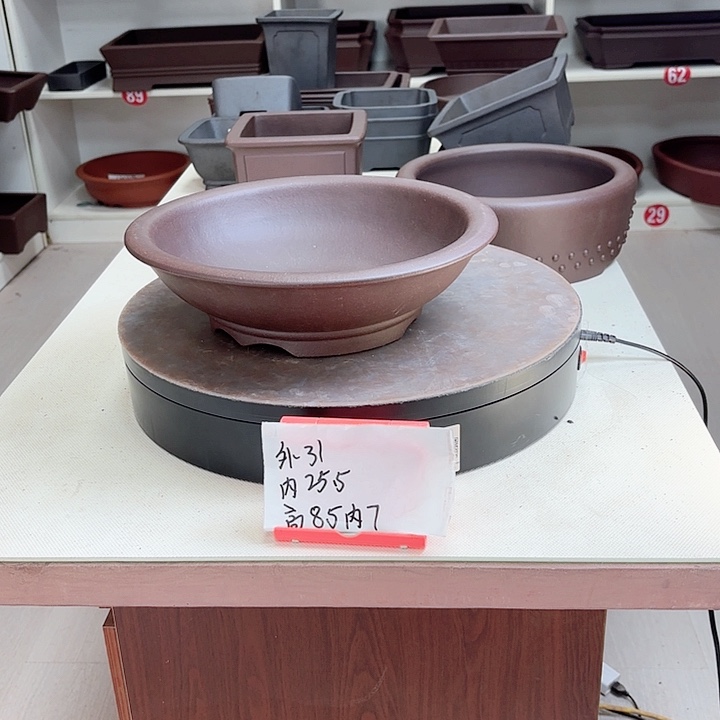 紫砂花盆下线小圆