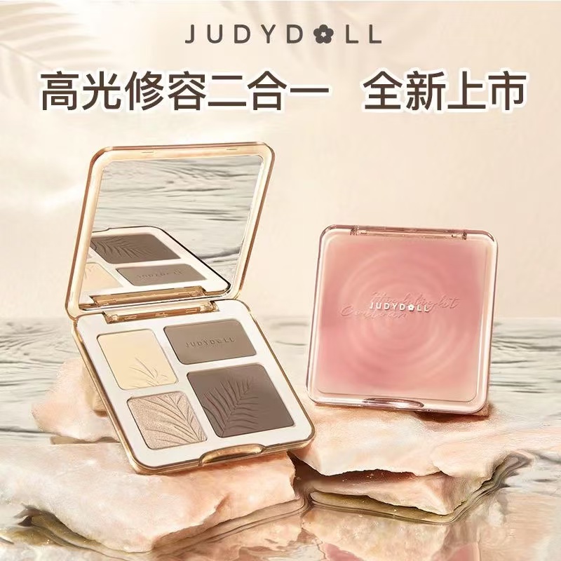 Ju.dyd0ll橘.朵眼影盘新款日常淡妆原木盘高光腮红修容盘大地色