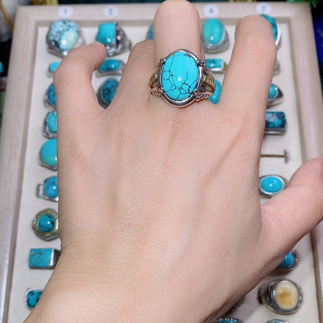 绿松石银S925镶嵌挂件