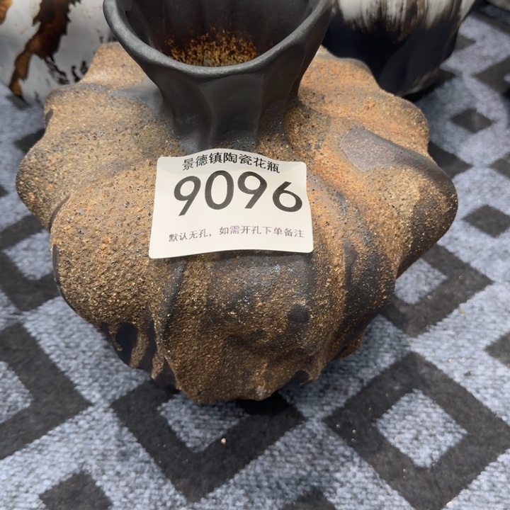 *****瓷片景德镇高温花器编码9096高31口6默认无孔