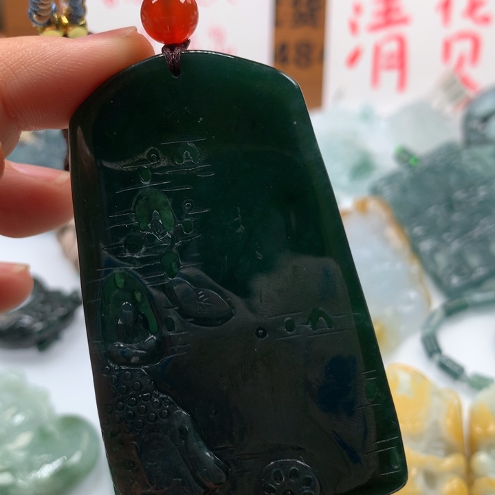 翡翠颈饰未镶嵌保真天然A货翡翠