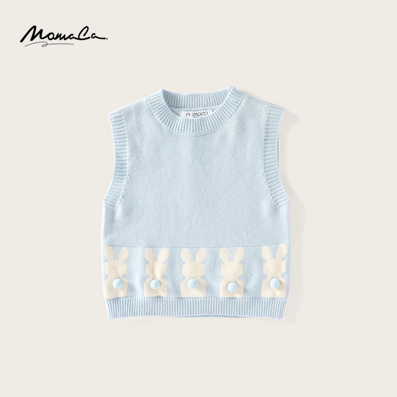 MOMOCO/玛米玛卡童装春秋女童可爱甜心洋气毛织马甲77520110001