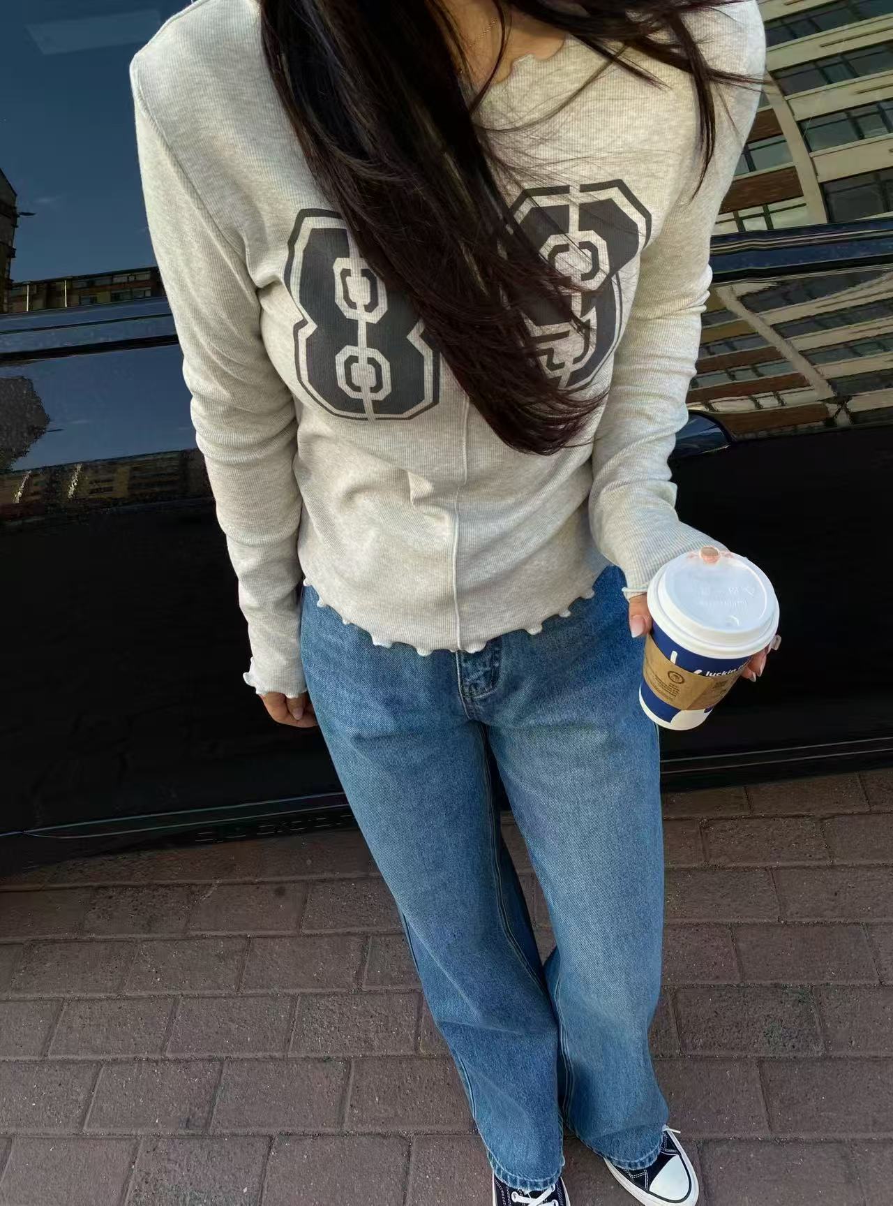 韩代.89字母长袖T L25091822