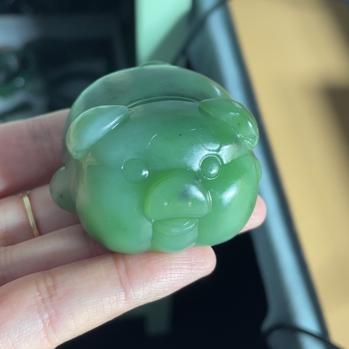 【闪购商品】颈饰未镶嵌和田玉上新碧玉猪猪手把折后价2534
