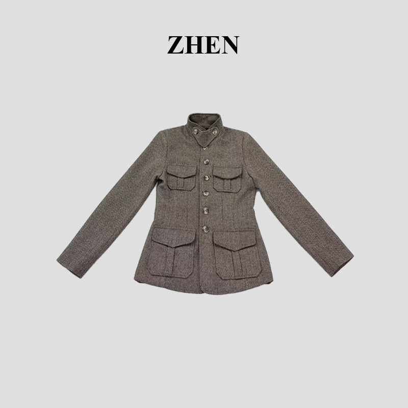 【ZHEN】25Z00379 2025新款时尚气质显瘦小众设计师款时尚外套女