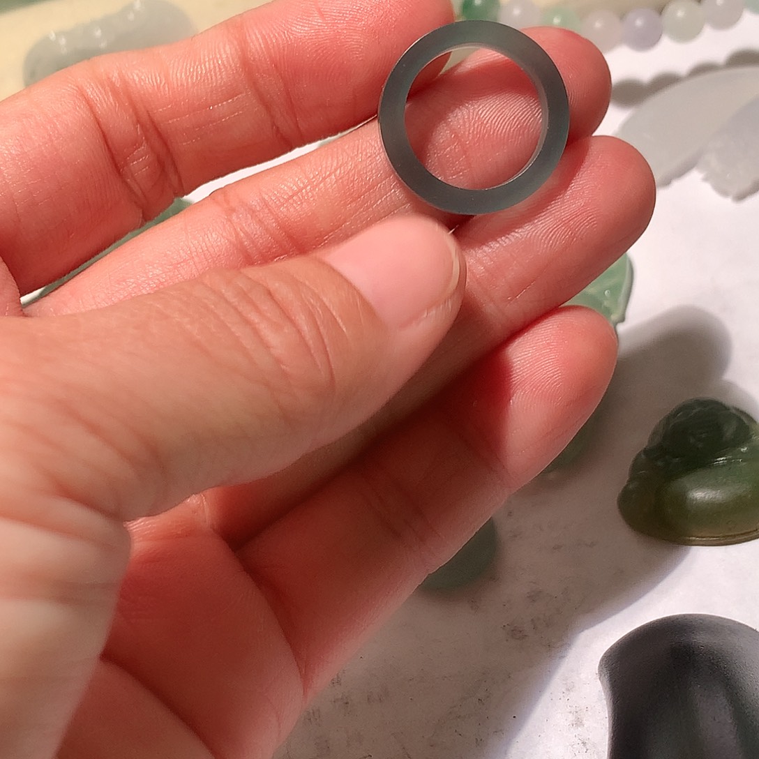 定制翡翠未镶嵌冰灰戒圈