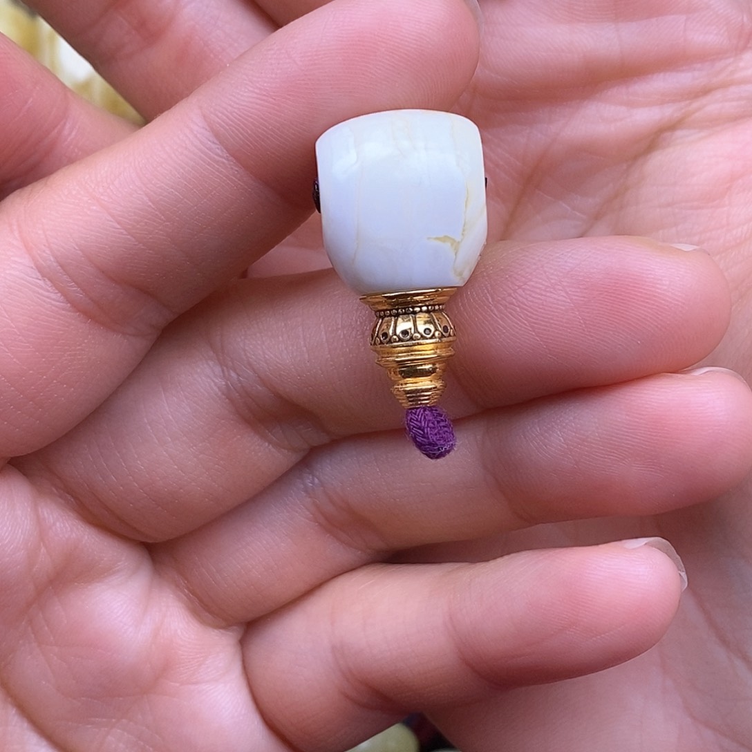 琥珀裸石18K金镶嵌辉*@14.5mm 蜜蜡三通