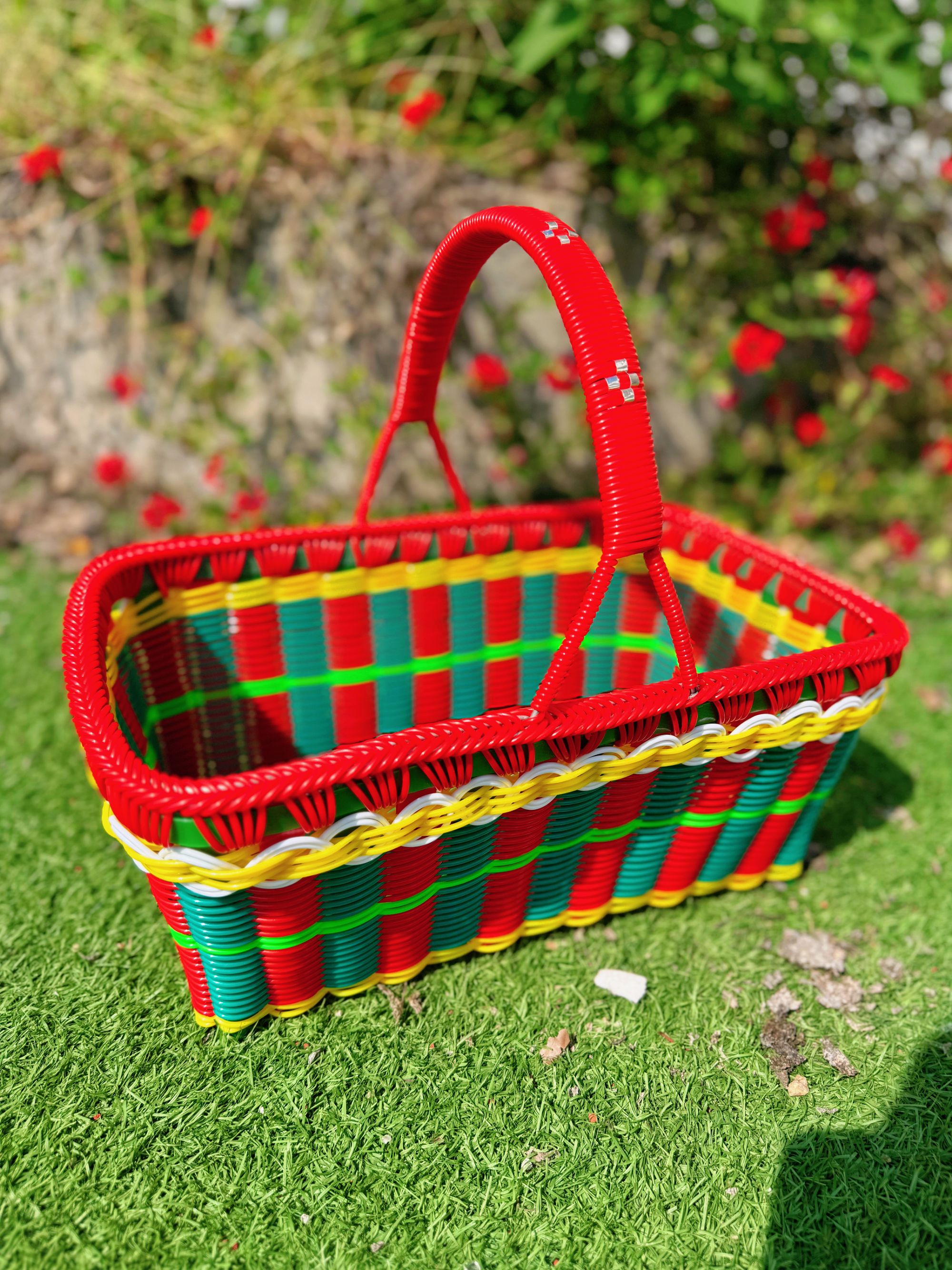 购物篮水果篮菜篮子塑料编野餐篮花篮成品随机发货