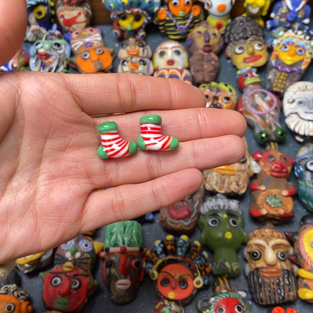 颈饰琉璃圣诞袜子一只