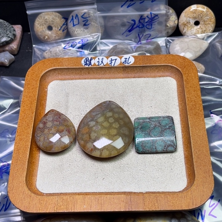 未镶嵌吊坠硅化珊瑚（珊瑚玉）