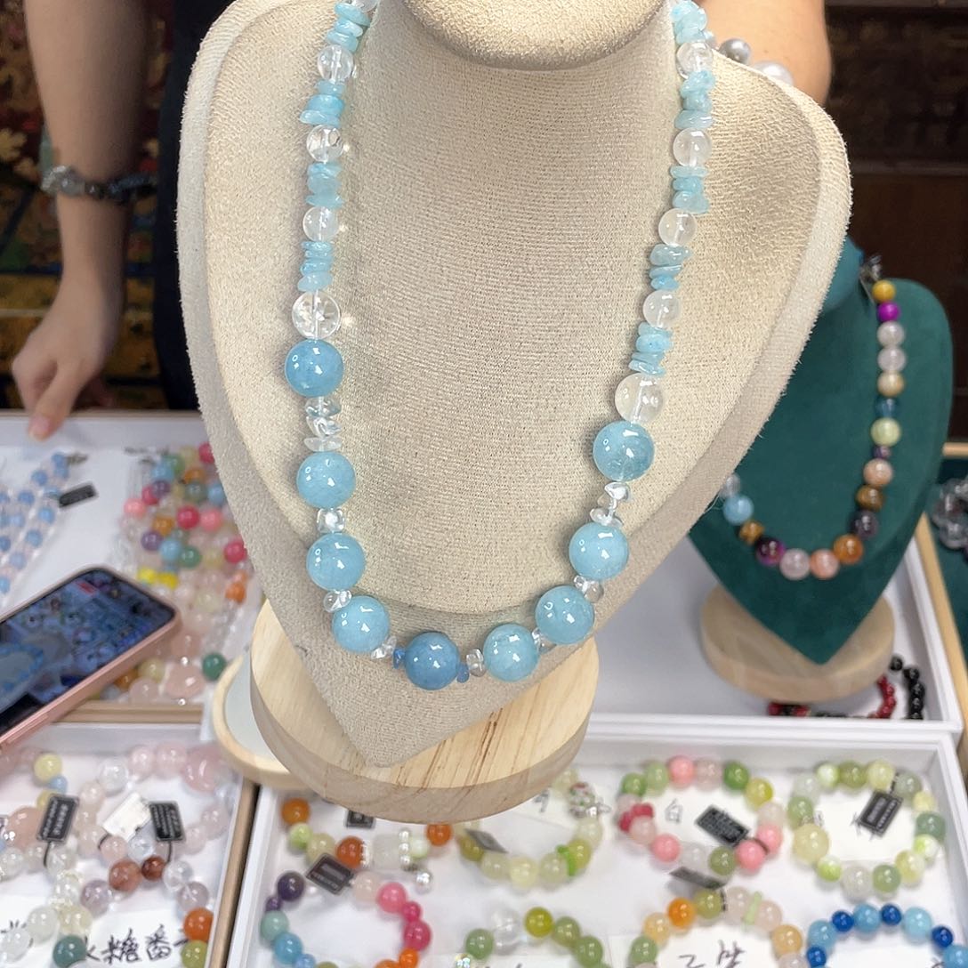 水晶手链银S925镀金镶嵌
